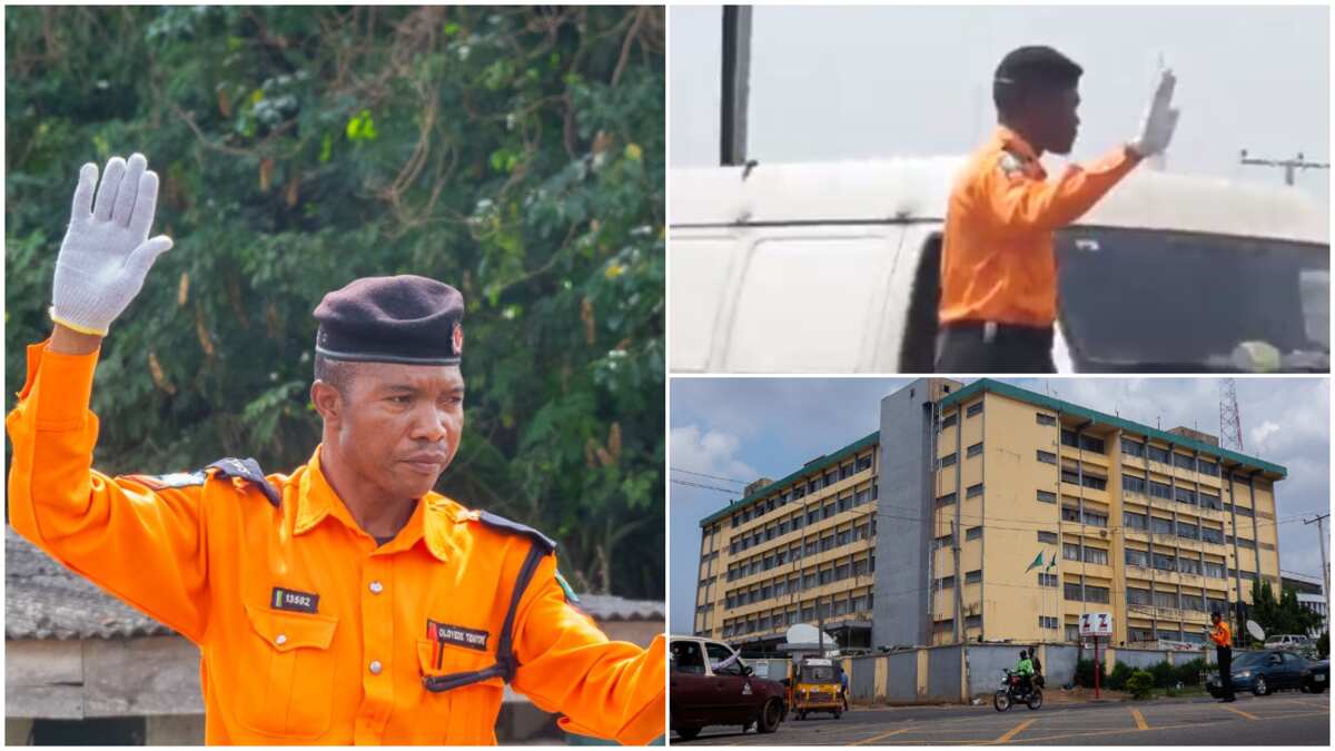 He's always happy even under sun - Nigerians celebrate traffic officer who doesn't collect bribe