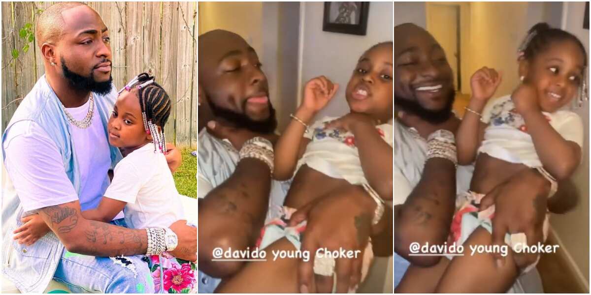 Davido's Hailey gets singer laughing as she pronounces E choke with funny accent in a cute video