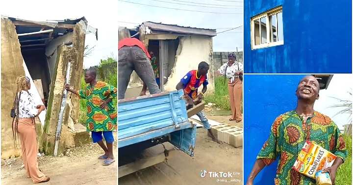 Lady transforms old man's house, leaking house, new home