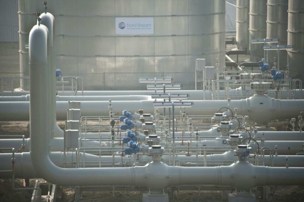 View of the Nordstream gas pipeline terminal -- the twin pipelines were sabotaged a year ago View of the Nordstream gas pipeline terminal -- the twin pipelines were sabotaged a year ago
