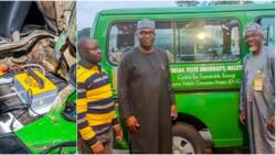 Nigerian University engineers convert bus using petrol to electric vehicle, governor reacts, shares photos