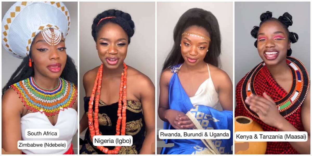 International Women's Day: Viral video of lady slaying in different African traditional outfits