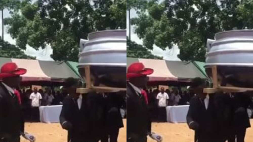 Family celebrates grandmother in pot-looking coffin