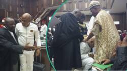 Rare photos of Nnamdi Kanu emerges as IPOB leader arrives court for trial