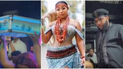 Video shows the moment Kcee, E-money, others made money rain at Rita Dominic's wedding after-party