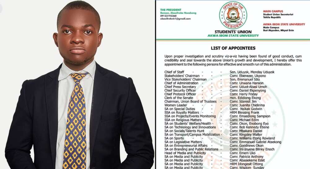 Photos of appointment list made by SUG president goes viral.