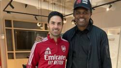 Super Eagles legend spotted with Mikel Arteta after win over Newcastle as stunning photo goes viral