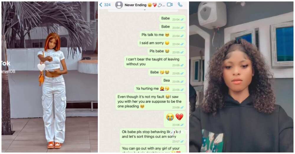 Nigerian lady begs boyfriend, cheating