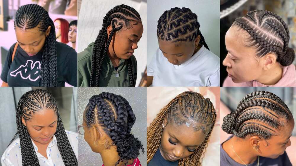 all-back Ghana weaving hairstyles