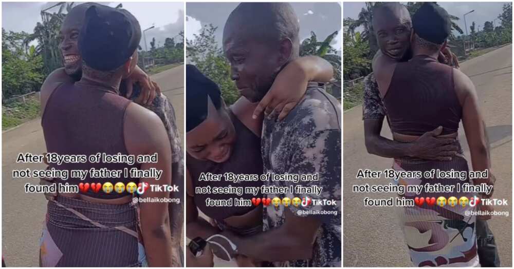 Nigerian lady, dad, after 18 years
