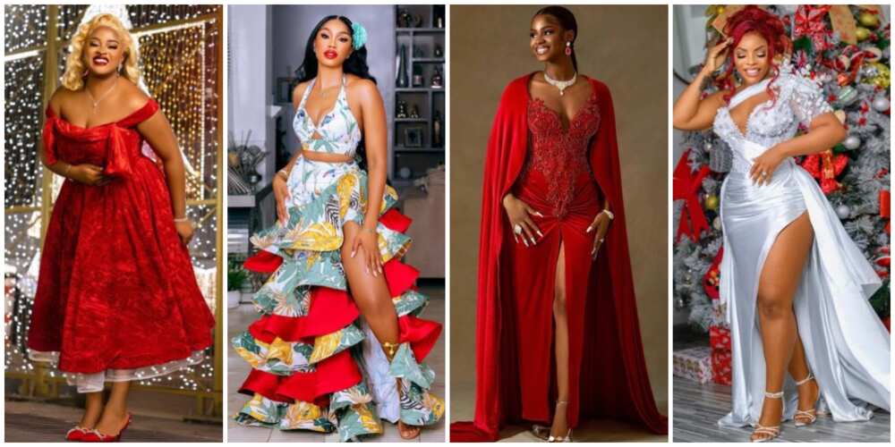 Christmas photo shoot/Nigerian celebrity/festive fashion