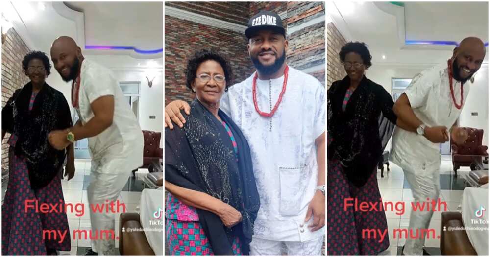 Photos of Yul Edochie and his mum