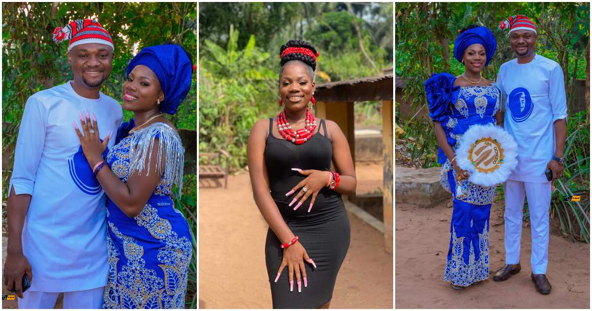 Nigerian lady advises ladies to always reply their DMs as she weds fine man she met on Facebook, photos go viral