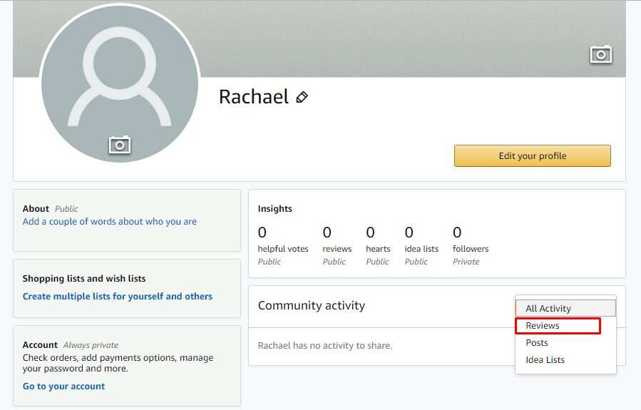 How do I find my reviews on Amazon?