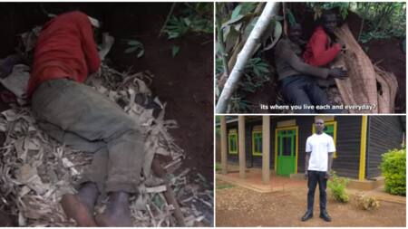 Two fatherless brothers abandoned by their mum and lived in a hole for 20 years get furnished house in video