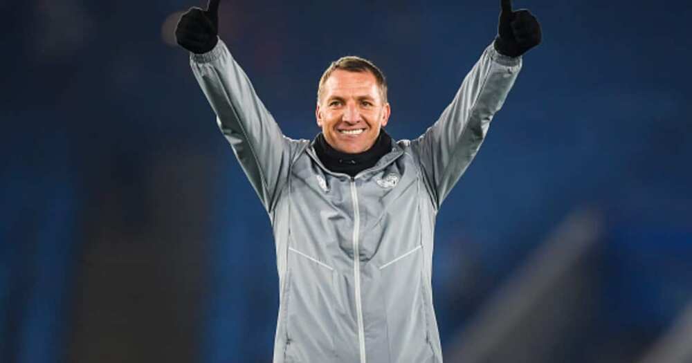 Leicester manager Brendan Rodgers celebrates after the Premier League match between Leicester City and Watford FC at The King Power Stadium on December 04, 2019 in Leicester, United Kingdom. (Photo by Michael Regan/Getty Images) Leicester manager Brendan Rodgers celebrates after the Premier League match between Leicester City and Watford FC at The King Power Stadium on December 04, 2019 in Leicester, United Kingdom. (Photo by Michael Regan/Getty Images)