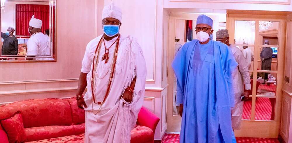 Ooni meets Buhari behind closed door amid ethnic tension in Ondo, Oyo