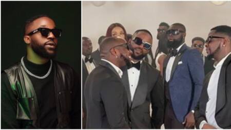 “OBO no dey rest?” Excitement as Iyanya shares BTS of new song ft. Davido, Kizz Daniel all in suits