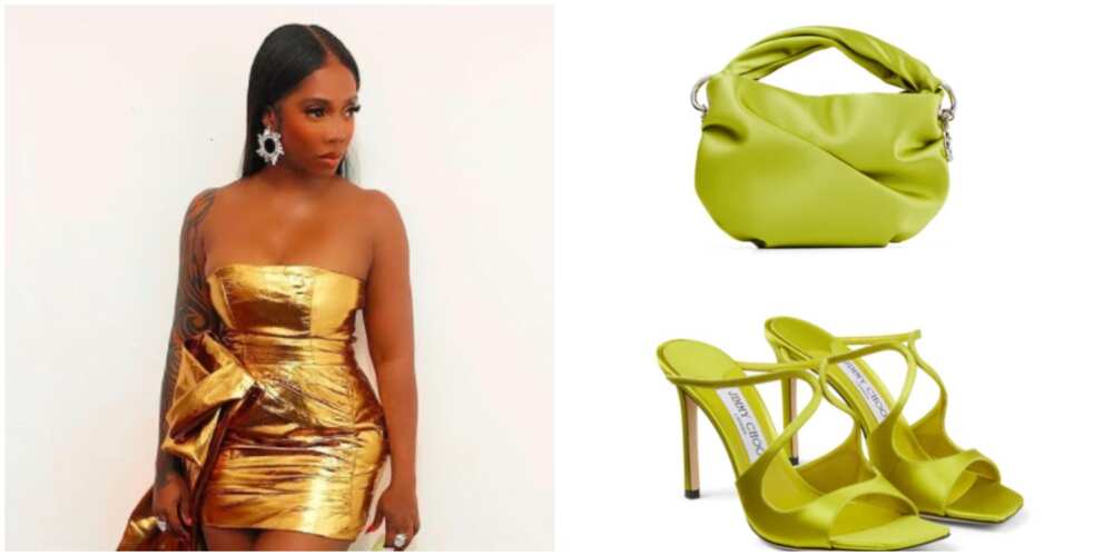 Photos of singer Tiwa Savage and the items she rocked recently.