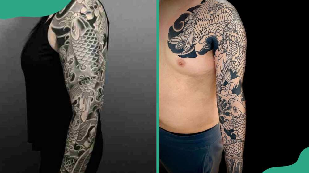 Sleeve koi fish tattoo