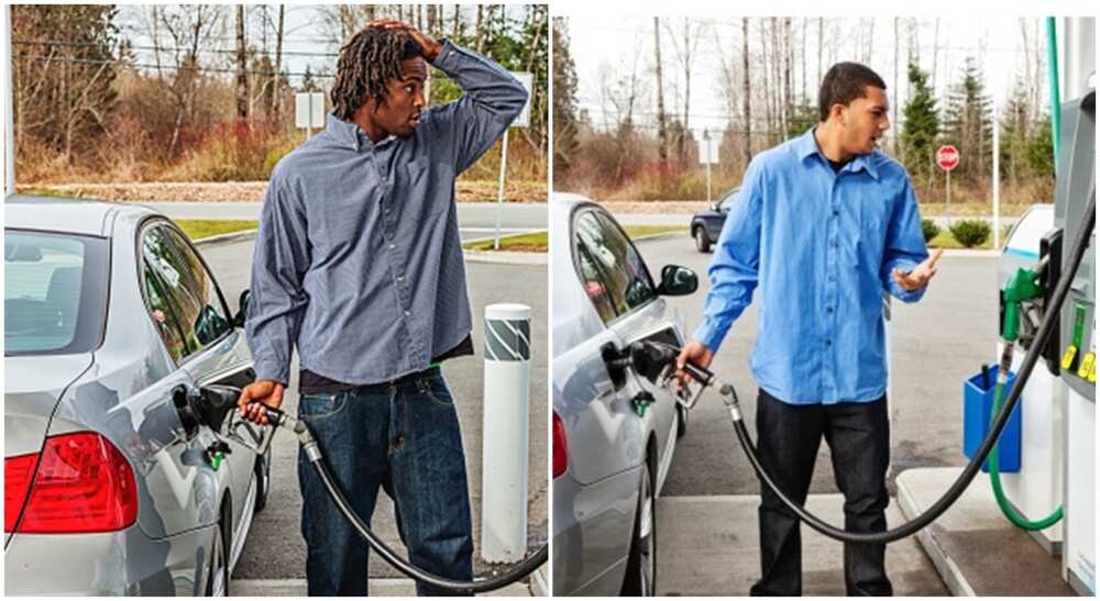 Man buying fuel