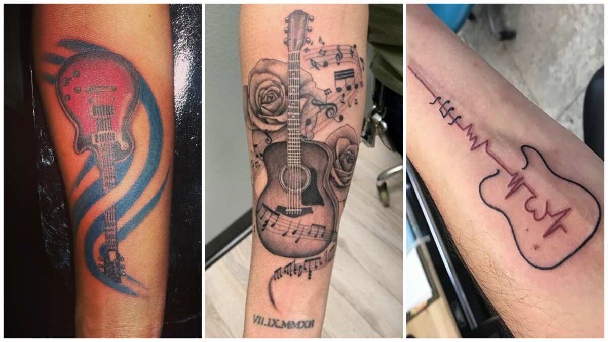Guitar and music tattoo | Music tattoo designs, Small music tattoos, Tattoo  designs