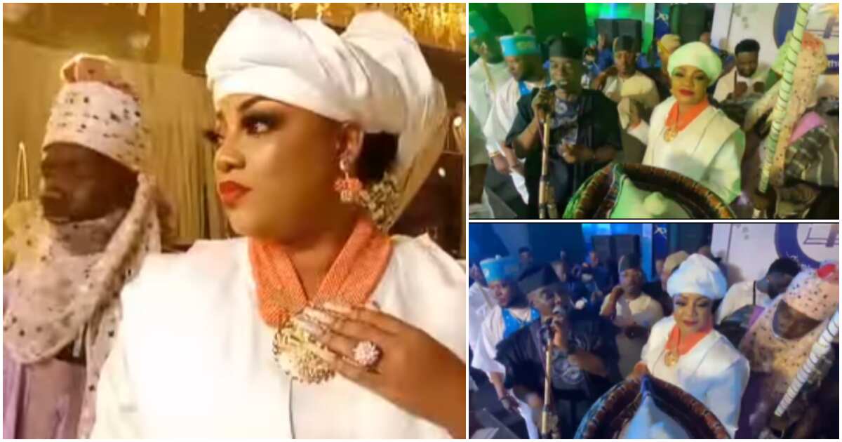 Check out video of actress Sotayo Gaga as she storms party with royal guards