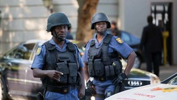 South African policemen
