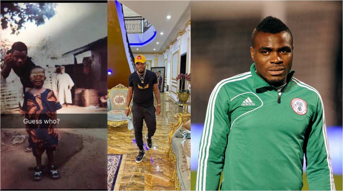 Super Eagles legend who built hospital for his people shares picture of humble beginning and new mansion