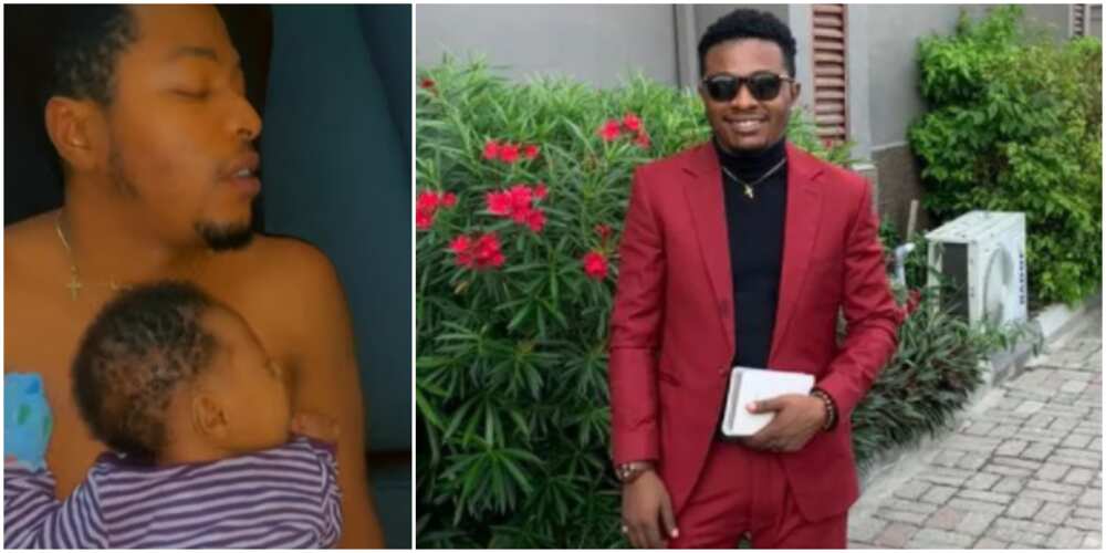 Sam Ajibola shares cute video of moment with son
