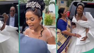 "All the way from UK": Bride overjoyed as her boss flies to Nigeria to attend her wedding ceremony