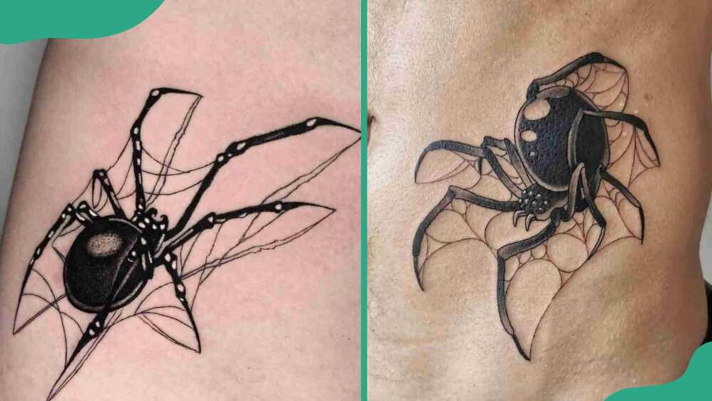 Black widow spider tattoos