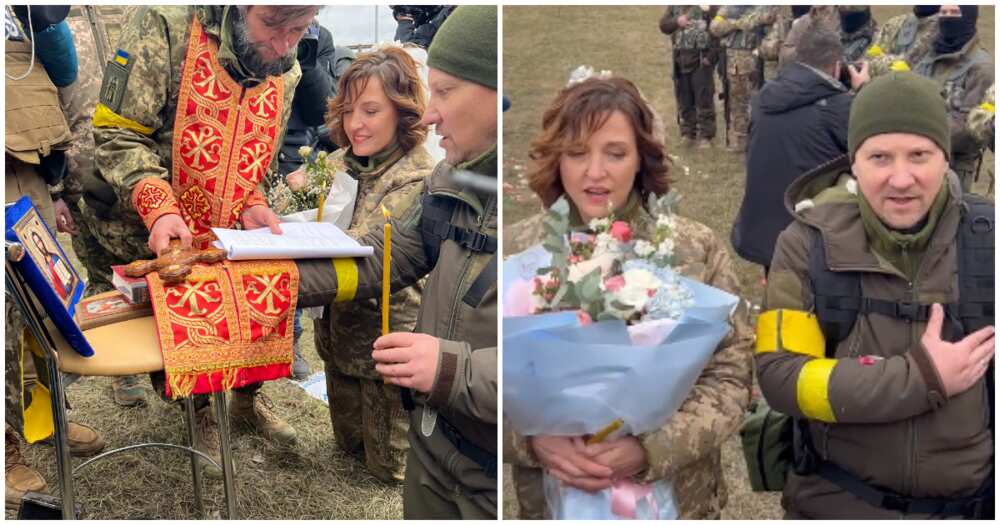Ukrainian soldiers get married