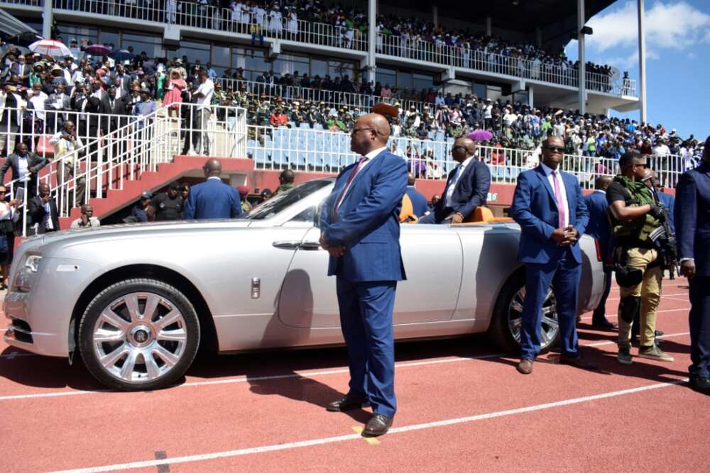 Lesotho Prime Minister Sam Matekane arriving at stadium for his inauguration in Maseru on October 28, 2022.