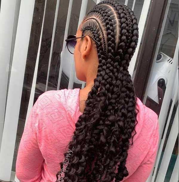 6 feed in braids to the back