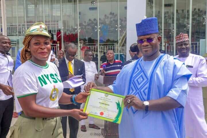 Yahaya Bello offers employment to outgoing NYSC member