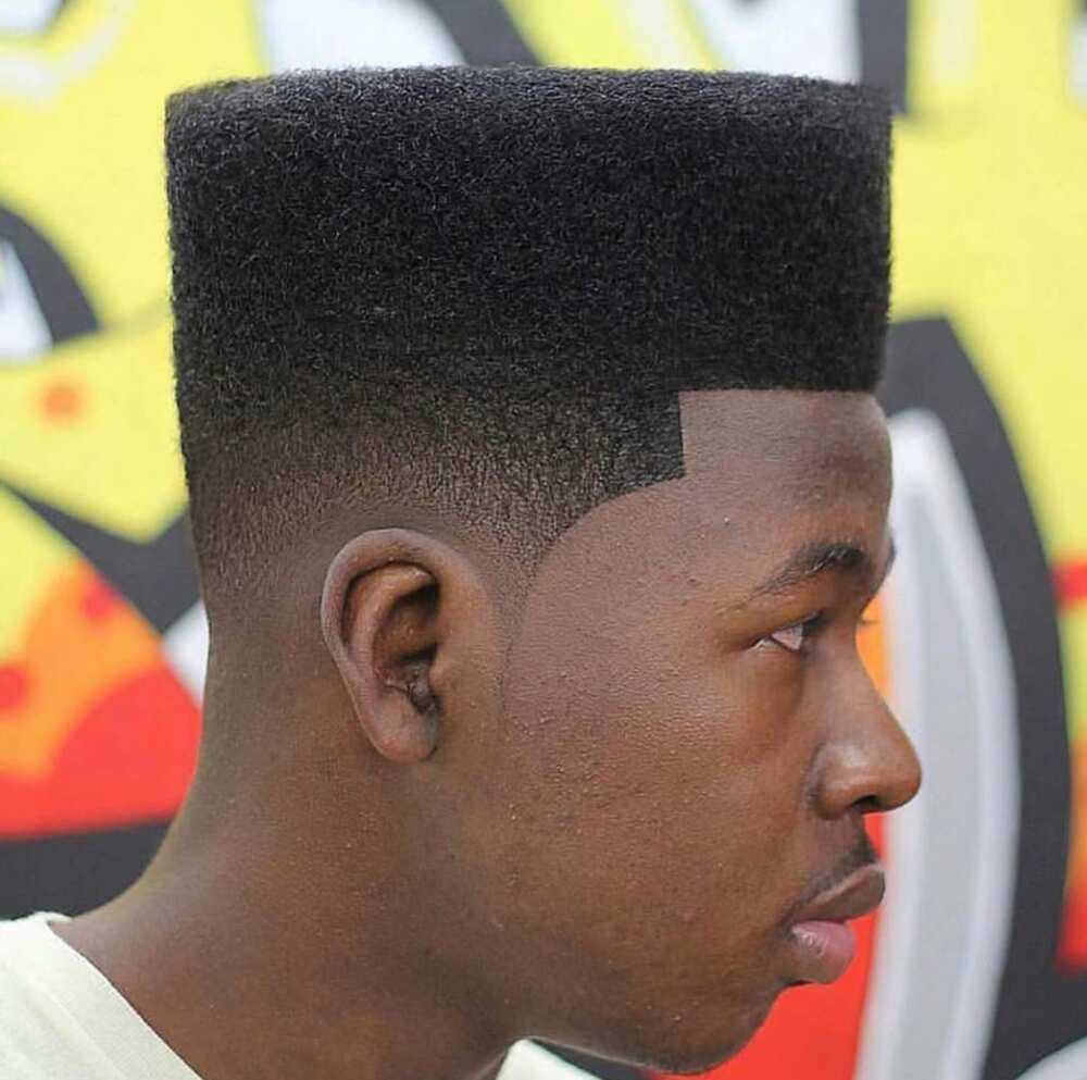 Flat top haircut black