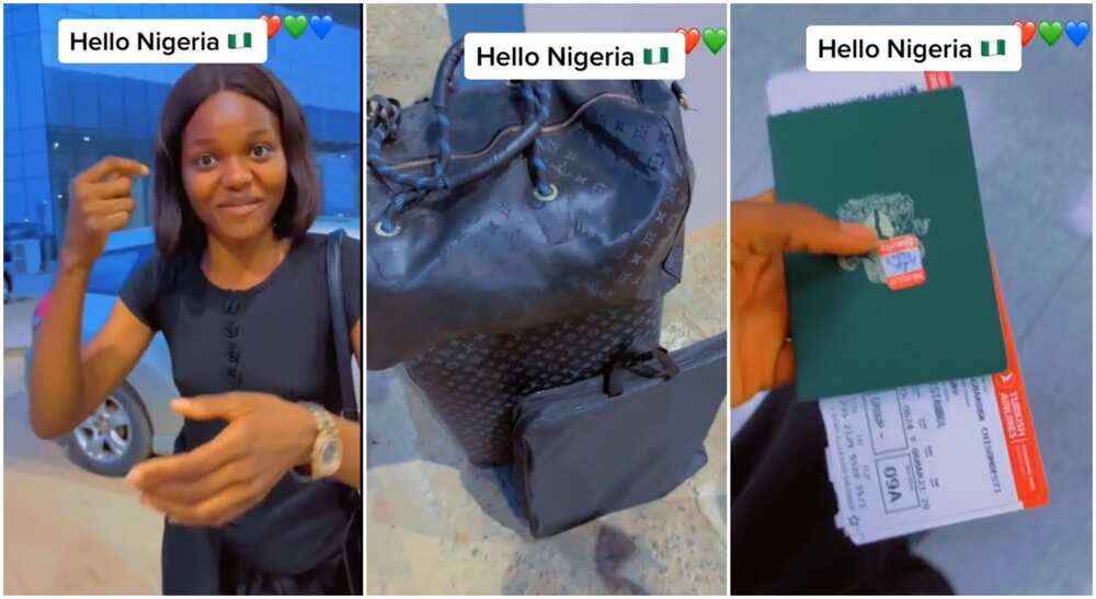 Photos of a lady relocating abroad.