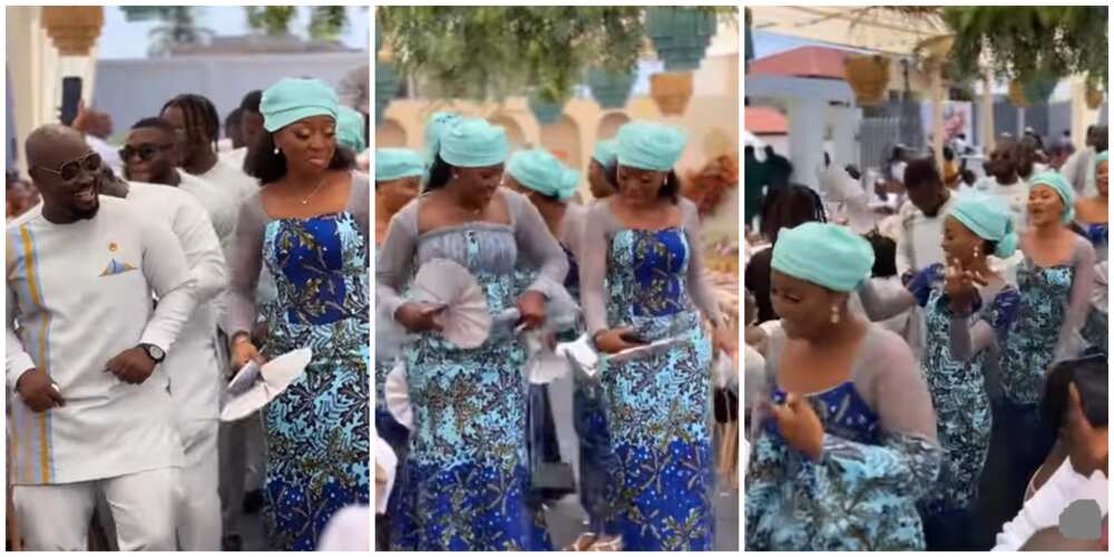 Video of Ghanaian Bride in Tight Corset Top Leaves Netizens Amused: Sis is  in Pains 