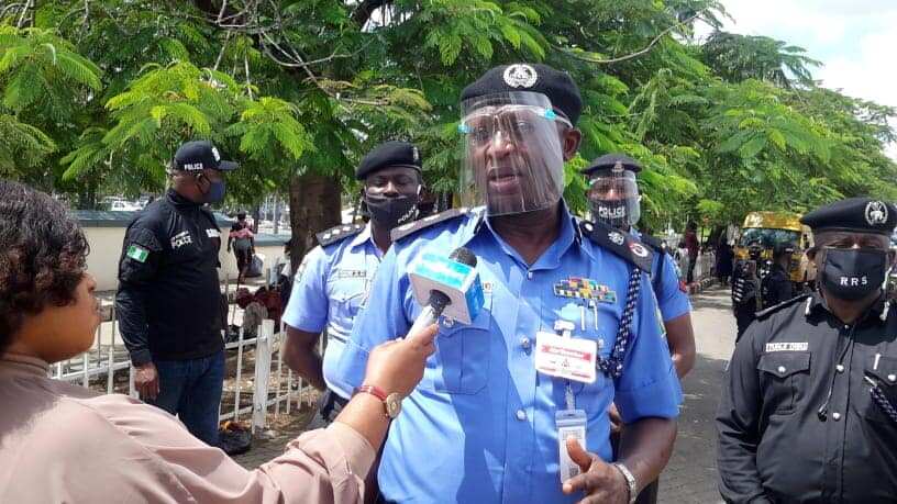 Police take over Gani Fawehinmi Park in Lagos.