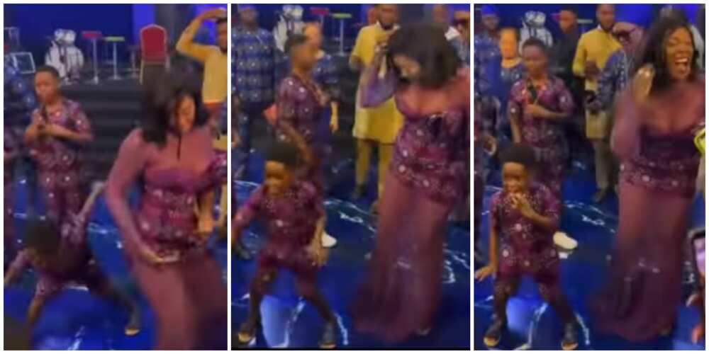 Little Jamil causes his mum Tiwa Savage to pause as he stole the floor with cool spiderman dance moves in viral video