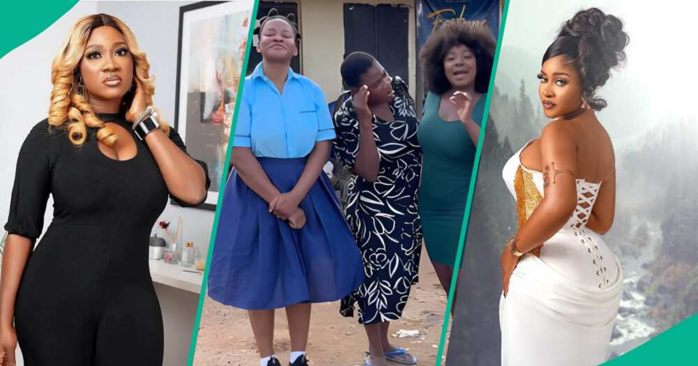 Phyna and Yvonne Jegede speak Benin on Mercy Johnson's set.