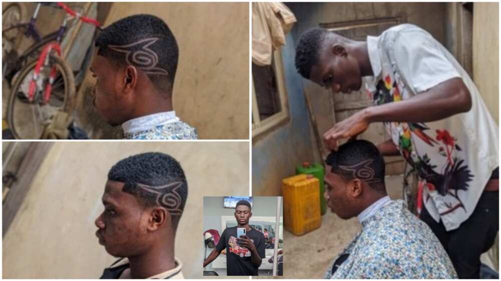 A collage showing the young Nigerian at work. Photo source: Twitter/@Topzycut