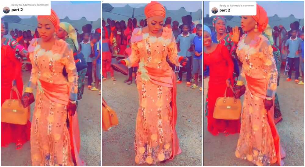 Photos of a pride dancing during her traditional wedding.