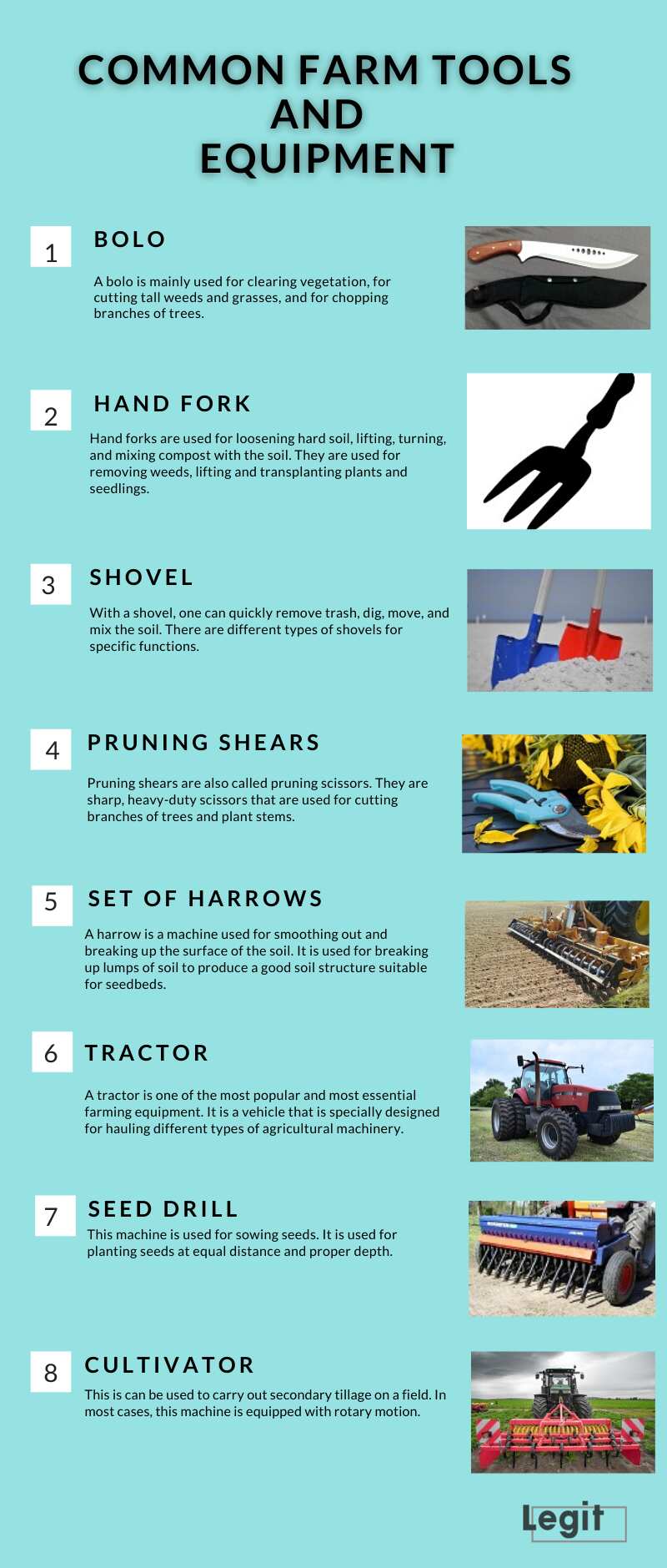 agriculture tools uses