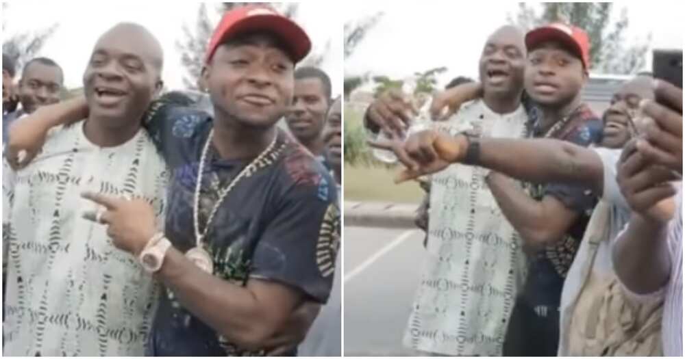 Davido with old school teacher Davido with old school teacher