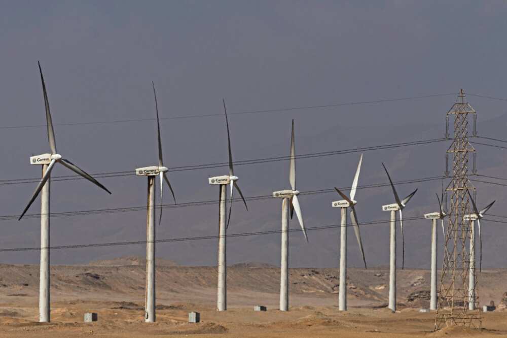 Zaafarana wind farm along Egypt's Gulf of Suez -- the country is targeting 42 percent of electricity output from renewables by 2035