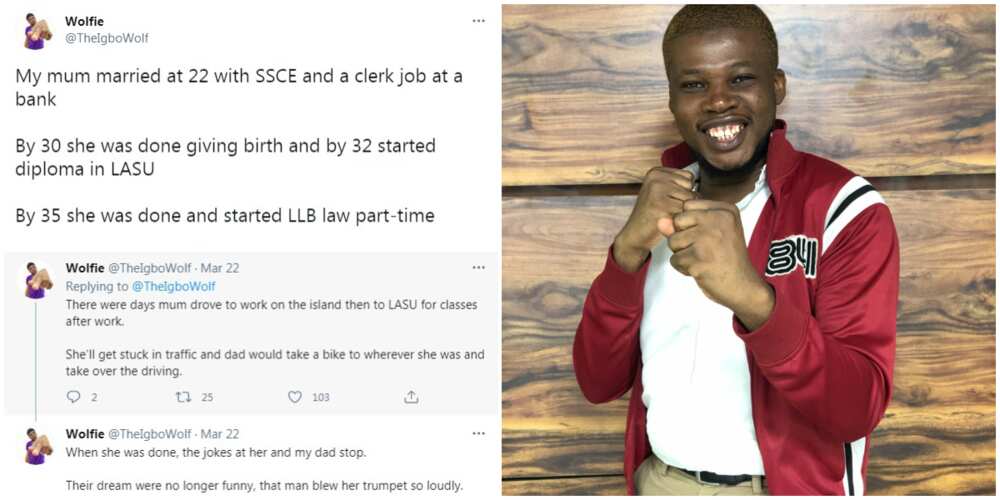 Nigerian Man Shares Crucial Life Lesson, Says His Mum Married at 22 with SSCE but Became a Barrister at 44