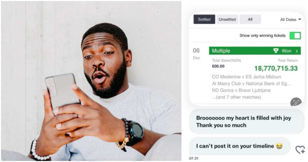 Sports bet, N18.7m, N600, Nigerian man wins sports bet of N18.7m