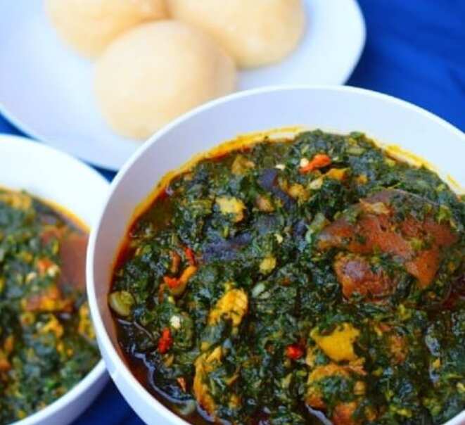 vegetable soup with ugu and waterleaf